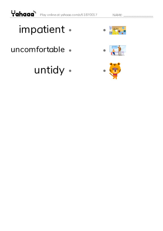 PREFIX ADJECTIVES PDF link match words worksheet