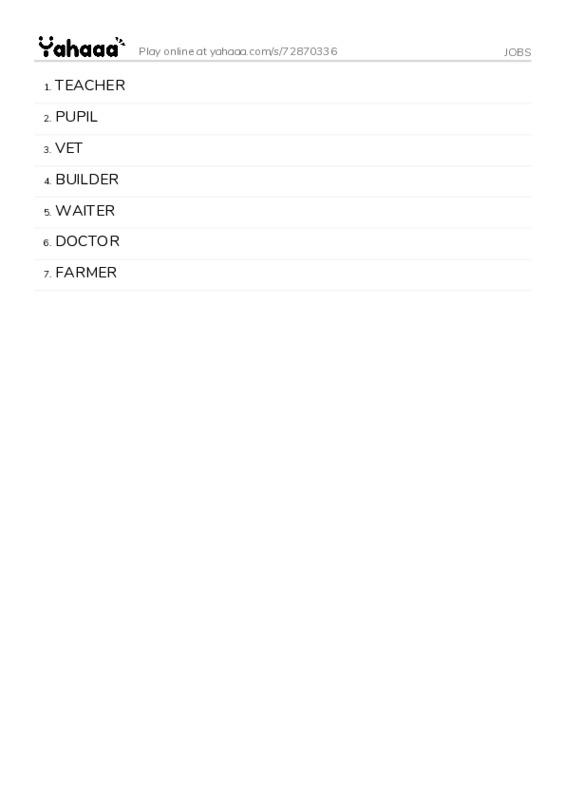 JOBS PDF words glossary