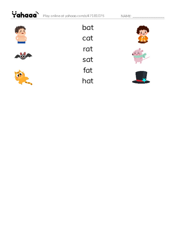 -at family PDF three columns match words