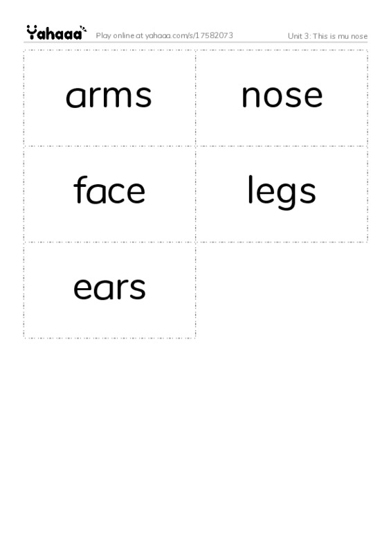 Unit 3: This is mu nose PDF two columns flashcards