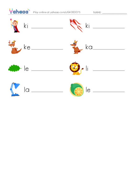 Letter K - L PDF worksheet writing row