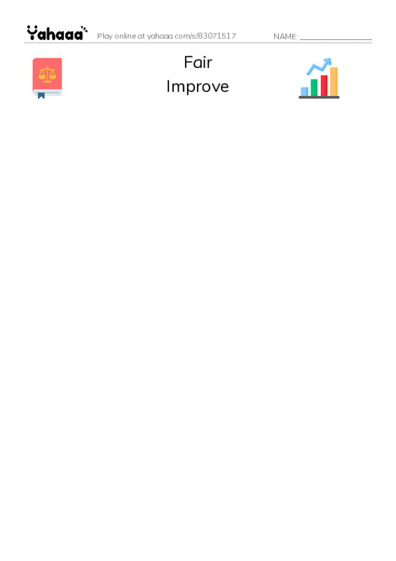 Wordlist PDF three columns match words