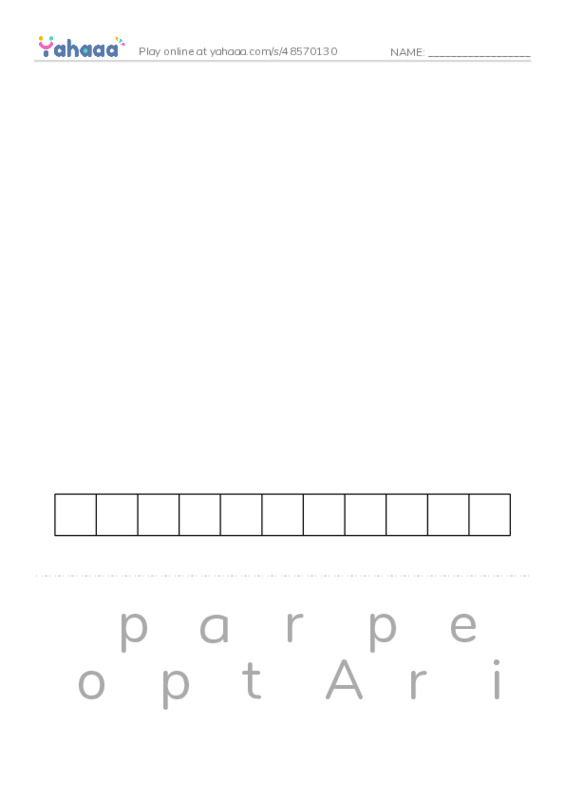 Wordlist PDF word puzzles worksheet