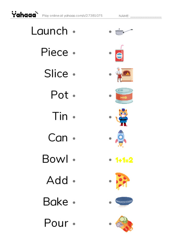 English 8, Kotlyarova PDF link match words worksheet