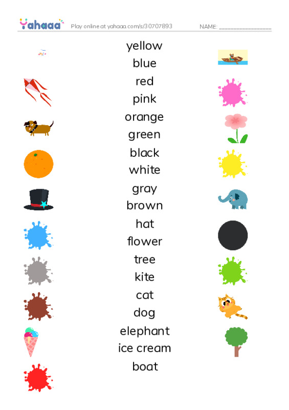 Unit 0 Hello PDF three columns match words