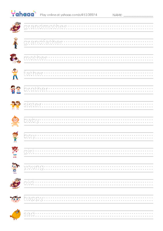 Unit 3. Family and Friends PDF write between the lines worksheet