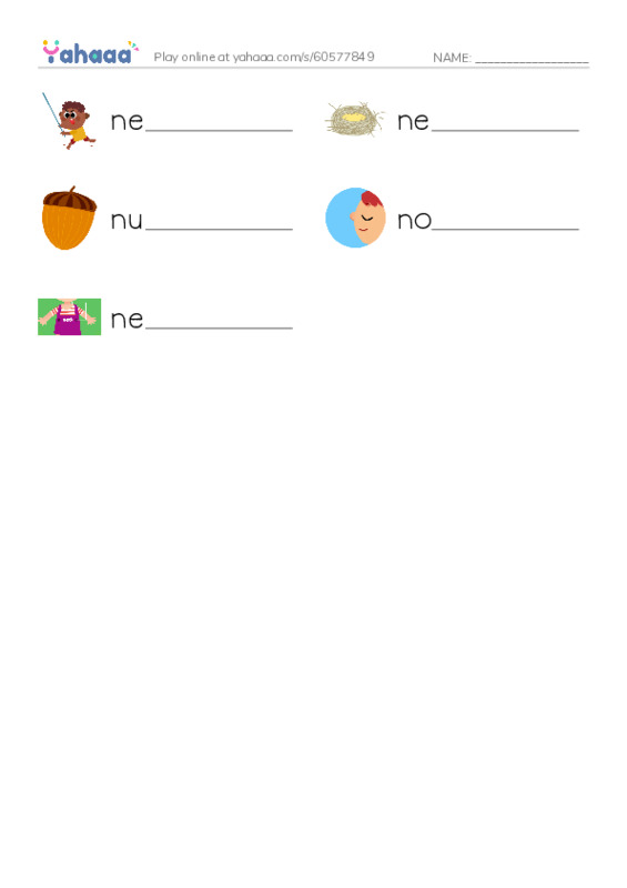 Letter N PDF worksheet writing row