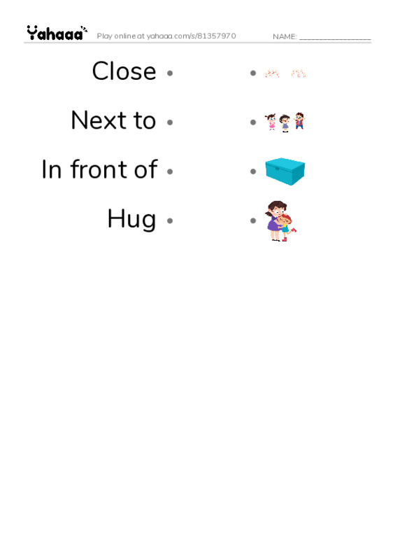 Pre-int words  PDF link match words worksheet