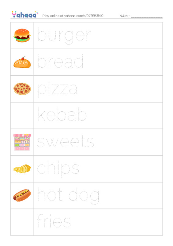 Foods NOT to eat PDF one column image words