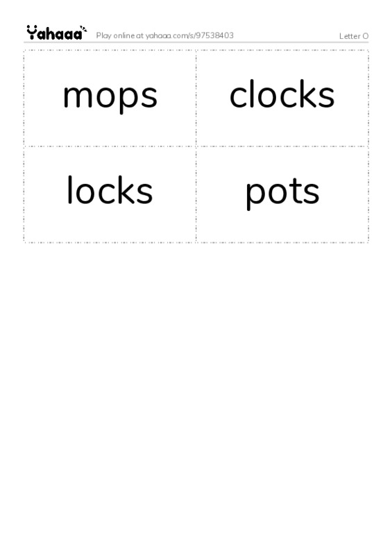 Words to pronounce O PDF two columns flashcards
