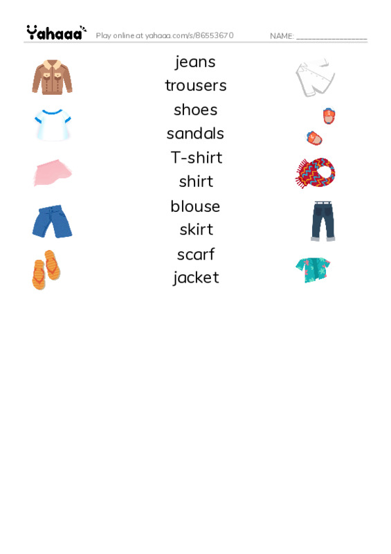 Unit 17 PDF three columns match words