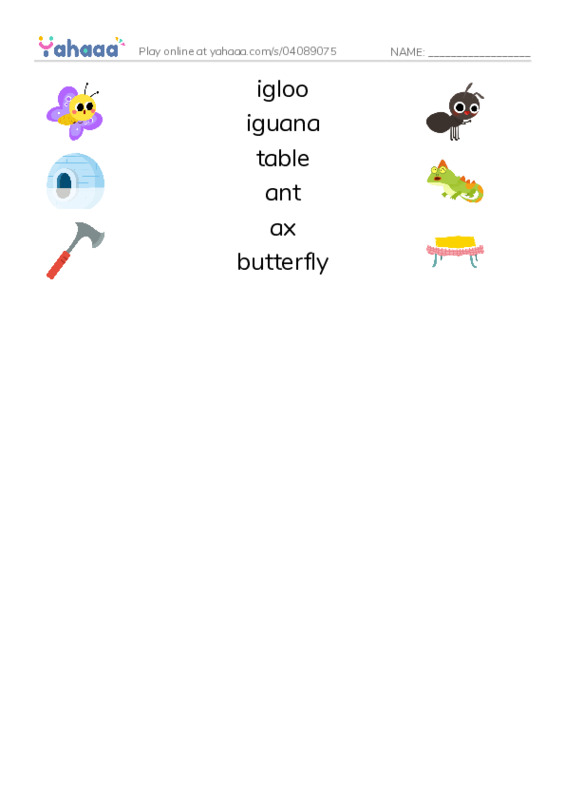  PDF three columns match words
