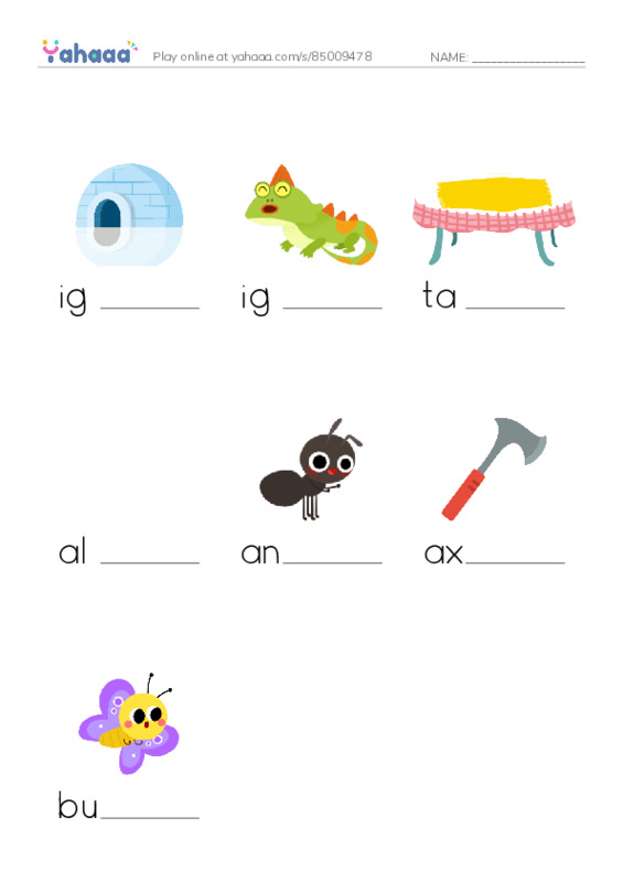  PDF worksheet to fill in words gaps