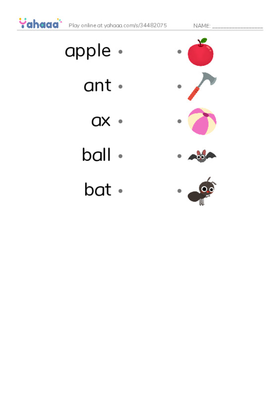  PDF link match words worksheet