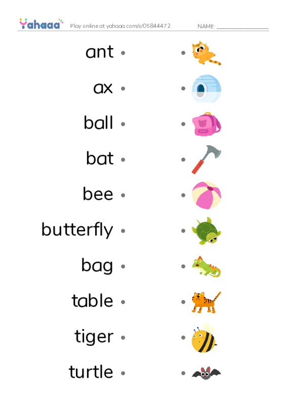  PDF link match words worksheet