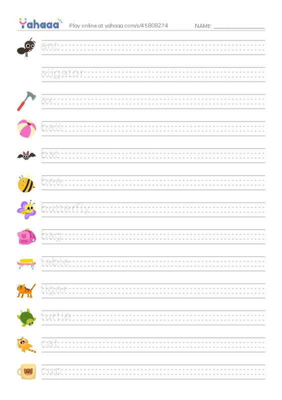  PDF write between the lines worksheet