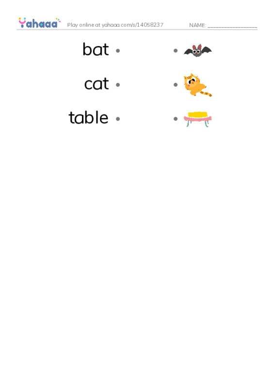  PDF link match words worksheet