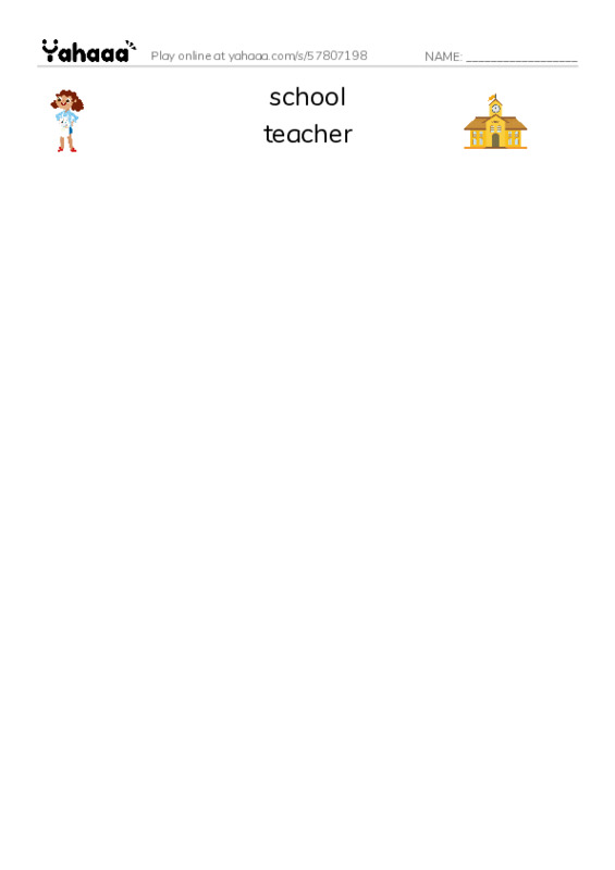 my school PDF three columns match words