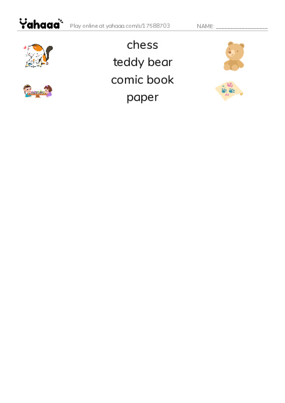 After school PDF three columns match words