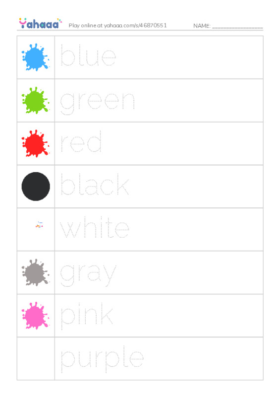Colors  PDF one column image words