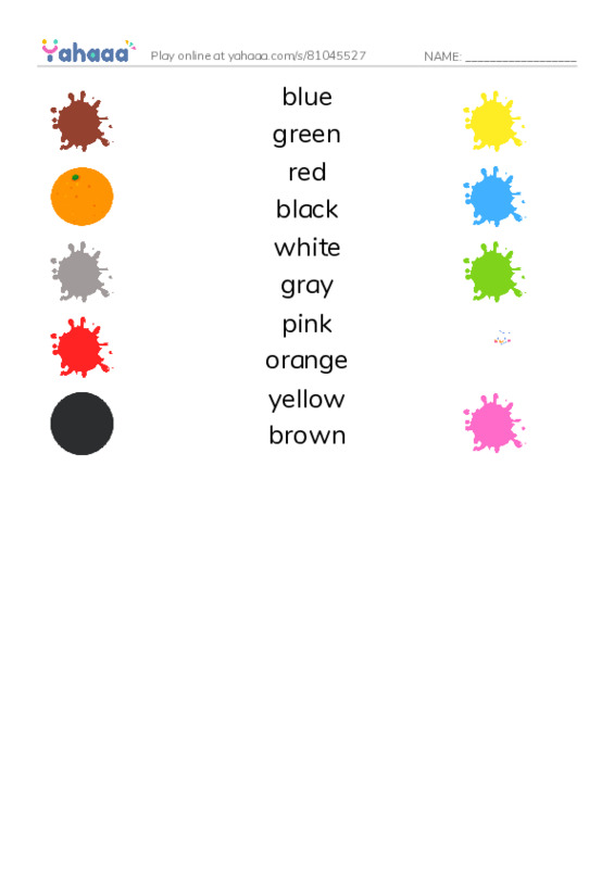 Colors  PDF three columns match words