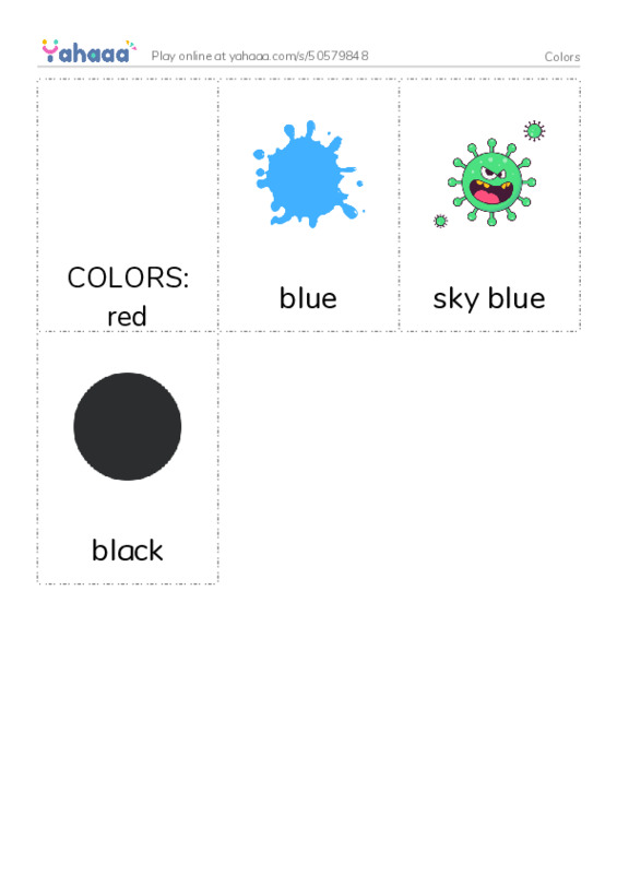 Colors PDF flaschards with images