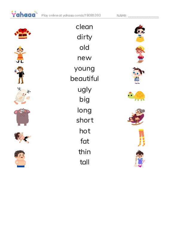 Adjectives -2 PDF three columns match words