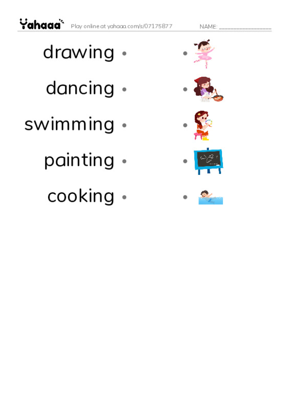 Unit 5 (G3) PDF link match words worksheet