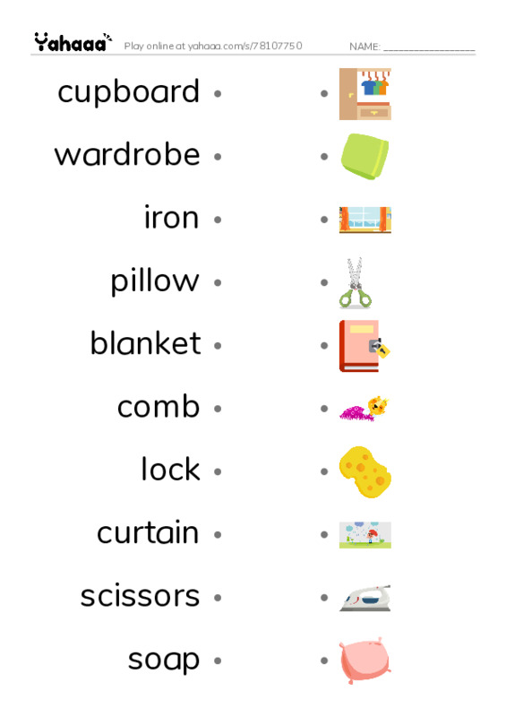 House&Home PDF link match words worksheet