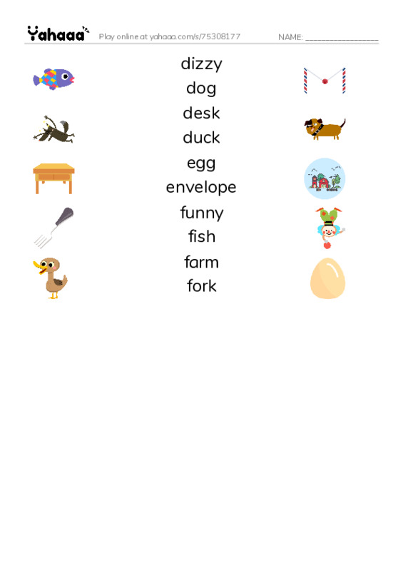 DEF PDF three columns match words