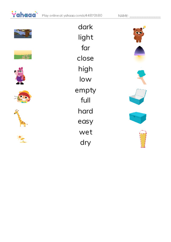 Adjectives 3 PDF three columns match words