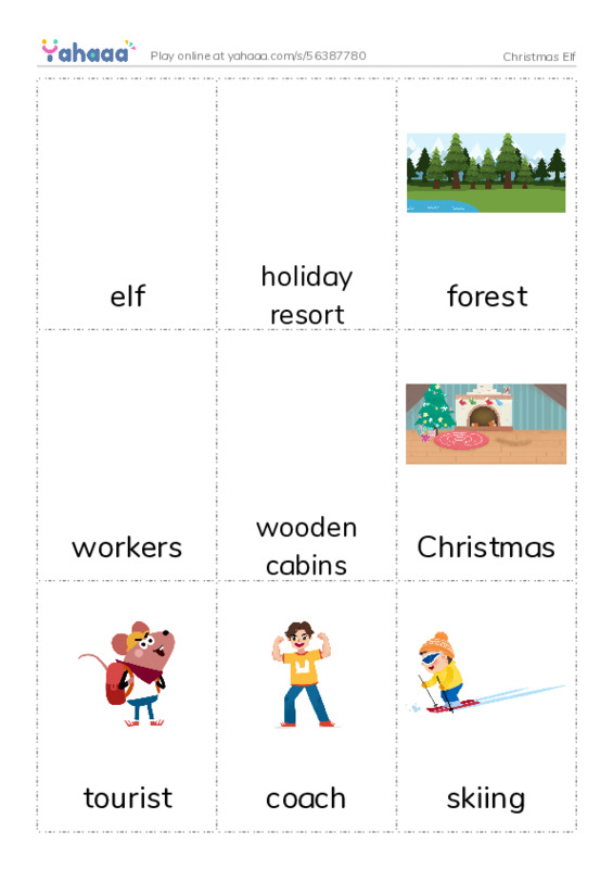 Christmas Elf PDF flaschards with images