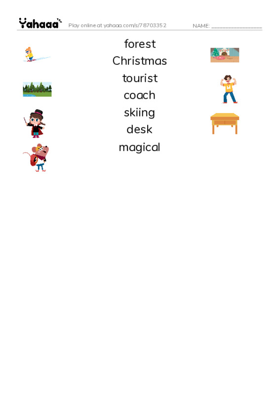 Christmas Elf PDF three columns match words