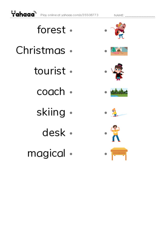  PDF link match words worksheet