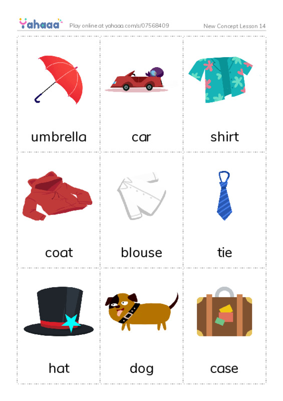 New Concept Lesson 14 PDF flaschards with images
