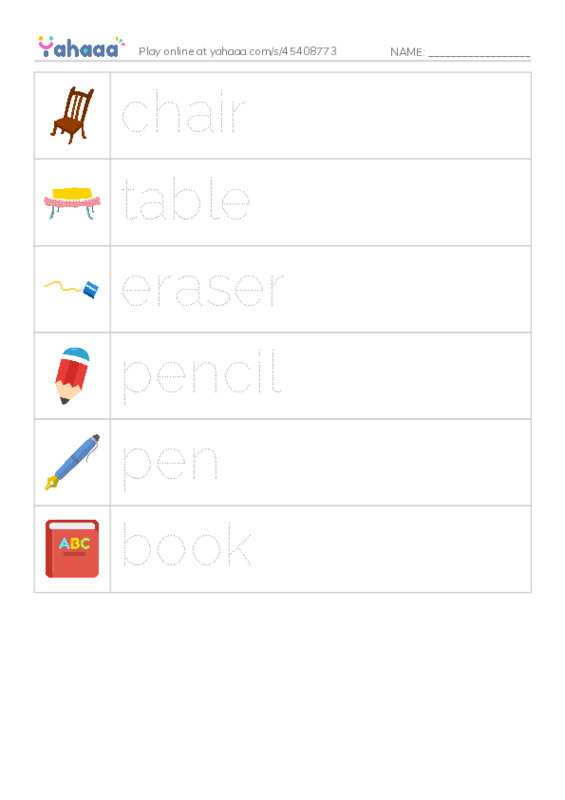 Classroom PDF one column image words