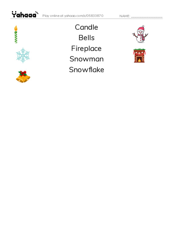Santa claus PDF three columns match words