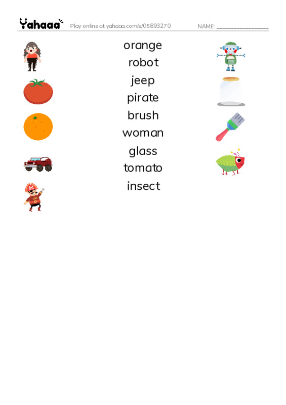 A/an words  PDF three columns match words