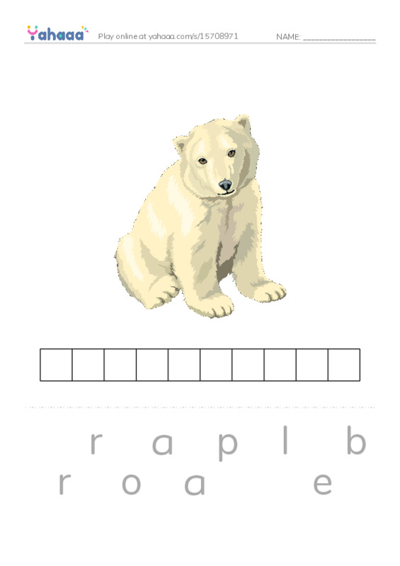 Polar animals  PDF word puzzles worksheet