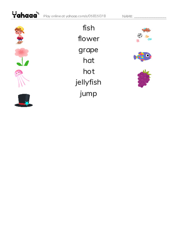 FGHIJ PDF three columns match words