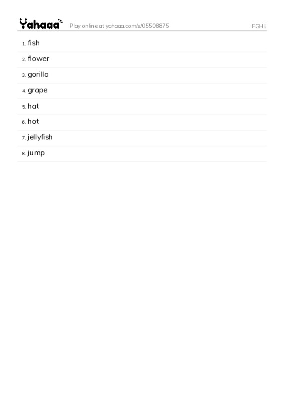 FGHIJ PDF words glossary