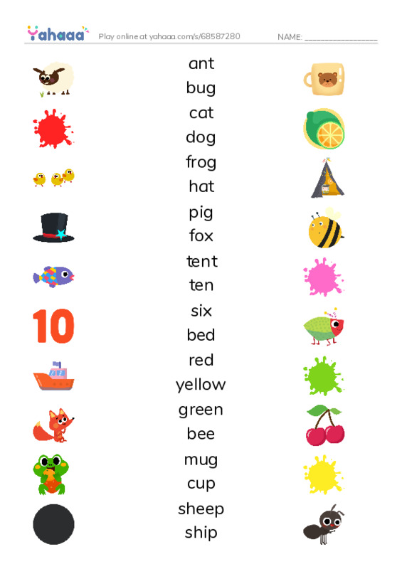 Free worksheet on Rainbow English - Vocabulary - 1st and 2nd | Yahaaa!