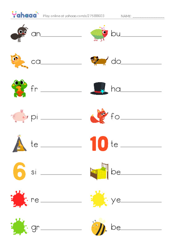 Free worksheet on Rainbow English - Vocabulary - 1st and 2nd | Yahaaa!