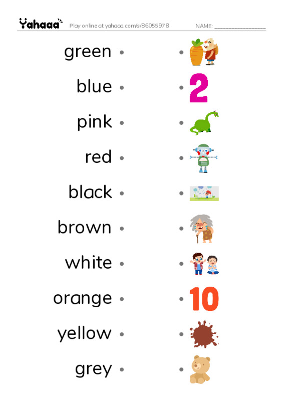 Preschoolers (the first half of the year) PDF link match words worksheet