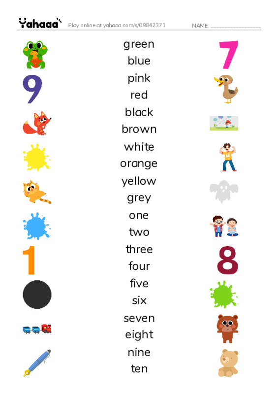 Preschoolers (the first half of the year) PDF three columns match words