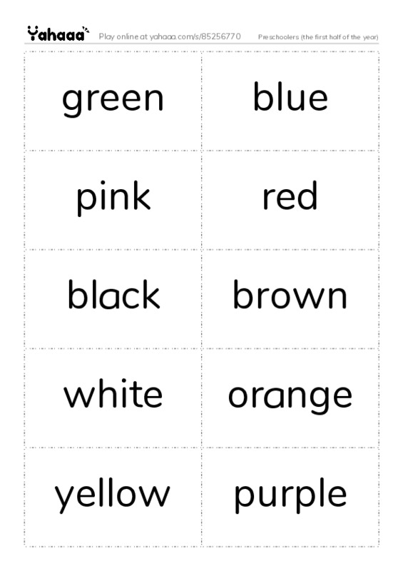 Preschoolers (the first half of the year) PDF two columns flashcards