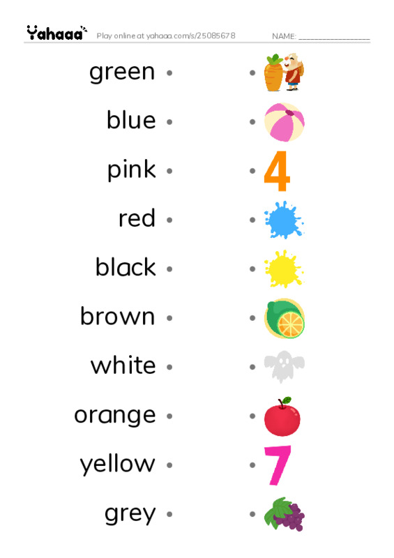 Preschoolers (2) PDF link match words worksheet