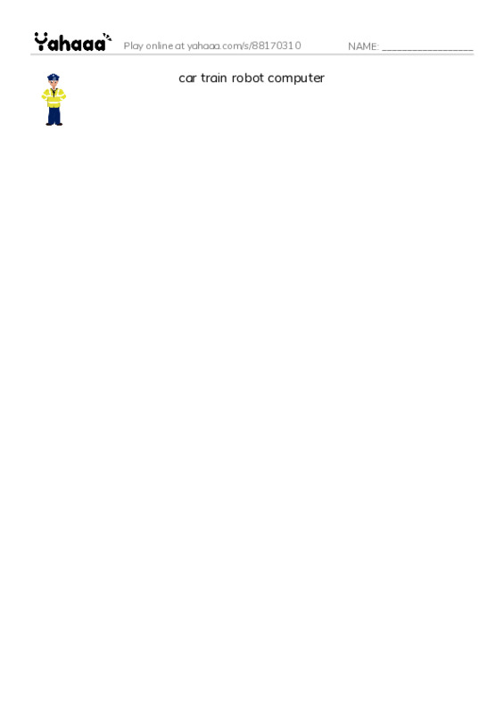 TOYS PDF three columns match words