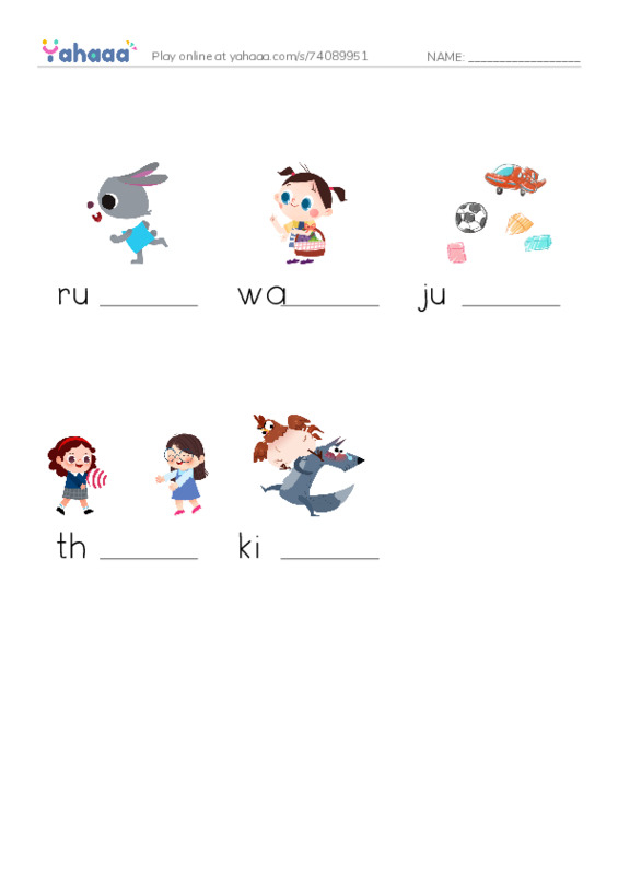 1 kl. Unit 5 PDF worksheet to fill in words gaps