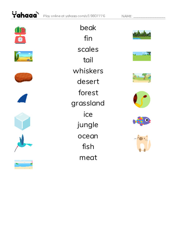  PDF three columns match words